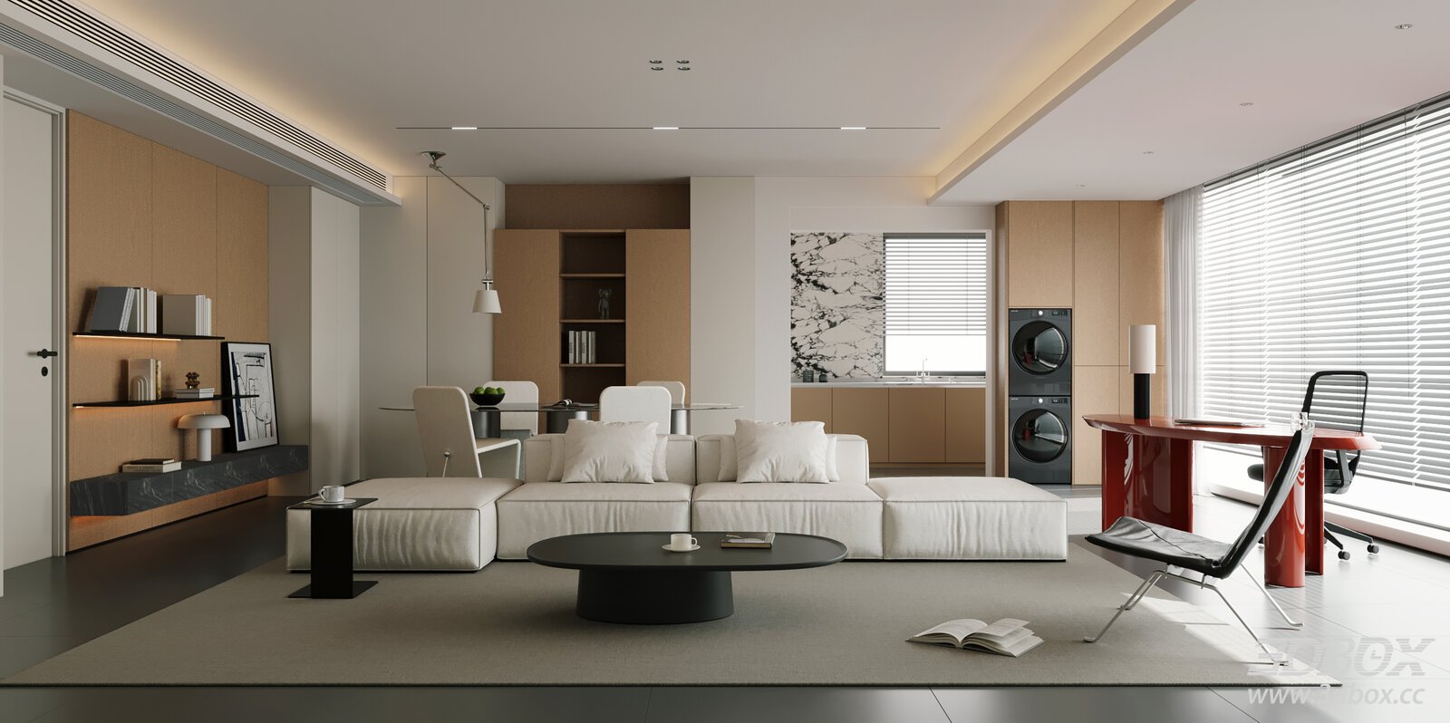 Modern Minimalist Dining Room Open Plan Living Room Dining Room