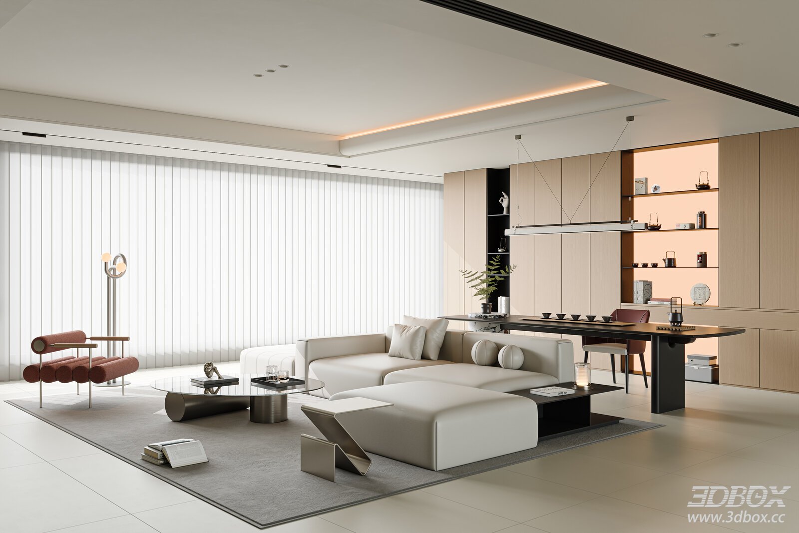 Italian Modern Living Room Open Plan Living Room Open Living Sofa Coffee Table Lounge Chair