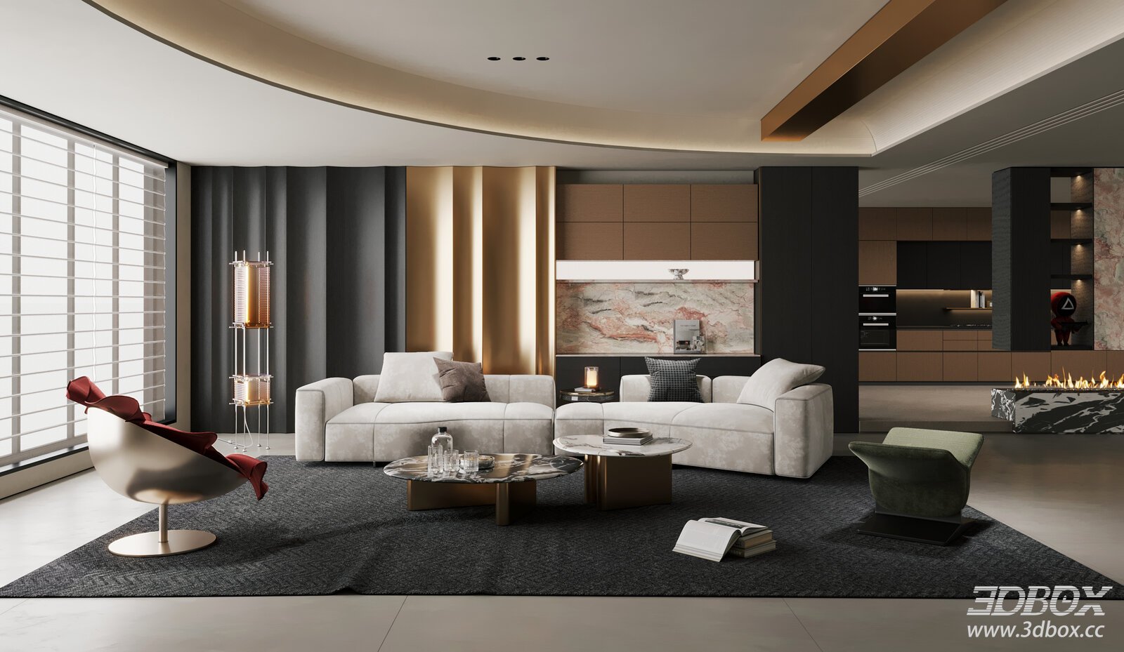 Modern Light Luxury Living Room Italian Light Luxury Living Room Open Living Open Plan