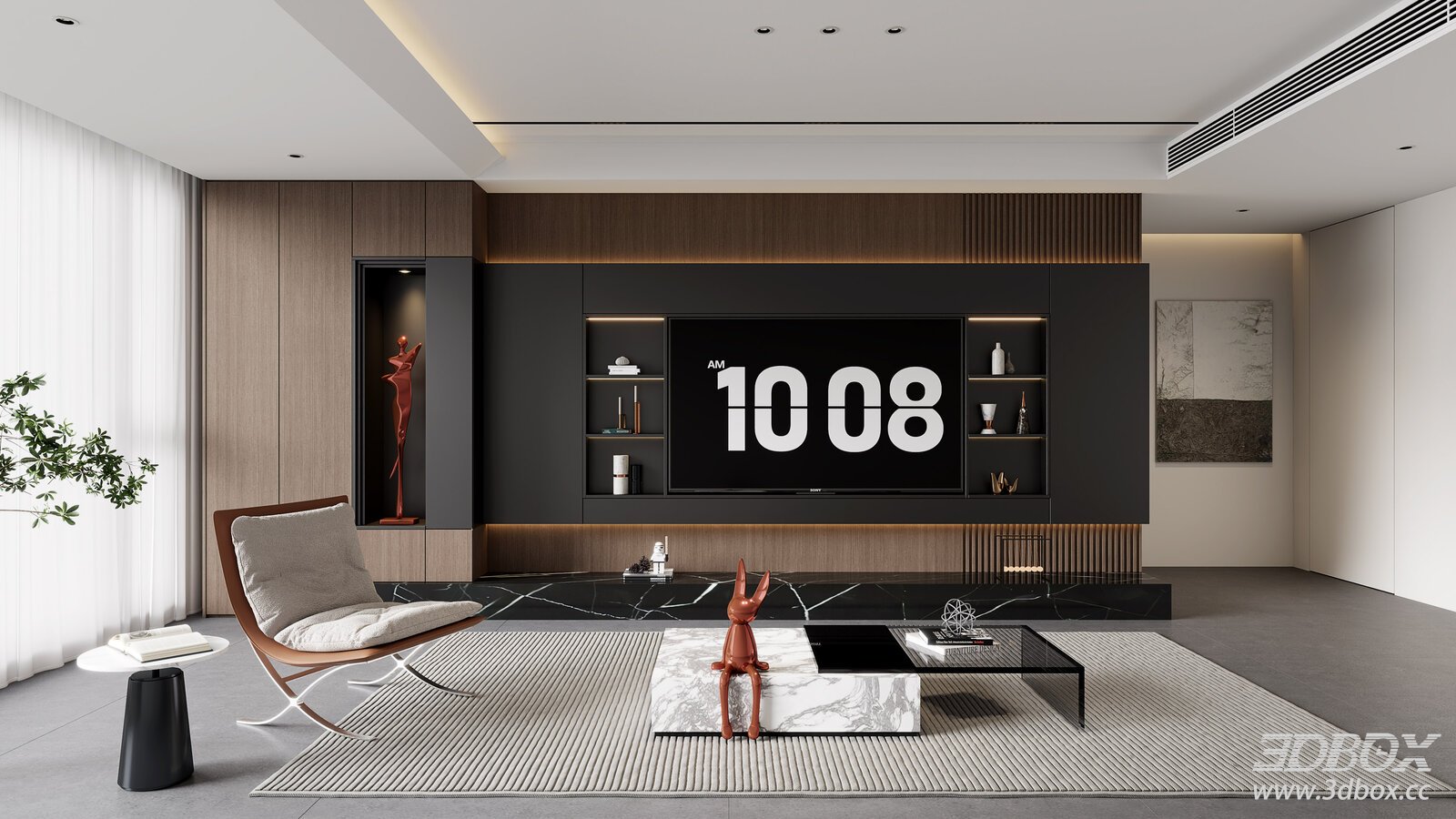 Modern Italian Living Room TVBackground Wall TV