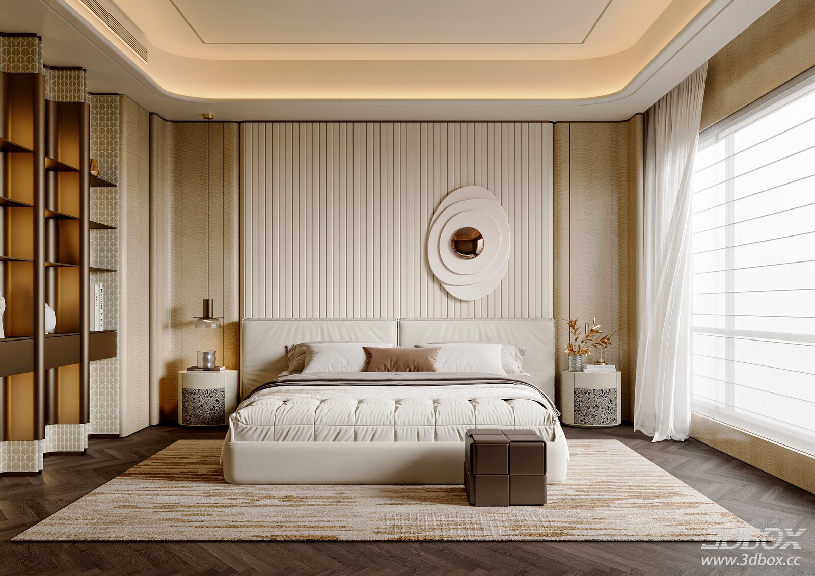 Light Luxury Bedroom Light Luxury Double Bed Minimalist Double Bed Bedroom Background Wall
