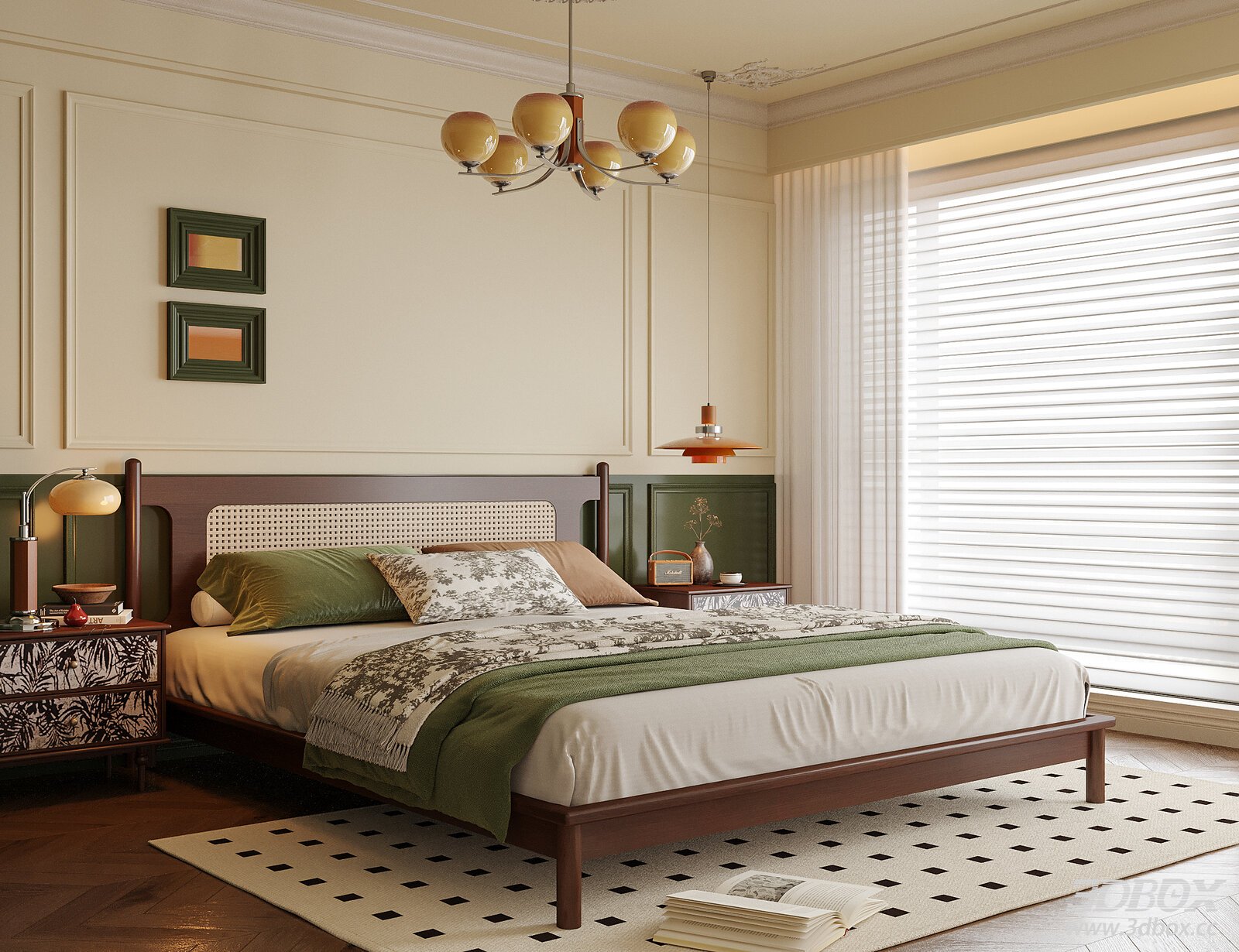 French Bedroom Double Bed Bedroom Chandelier