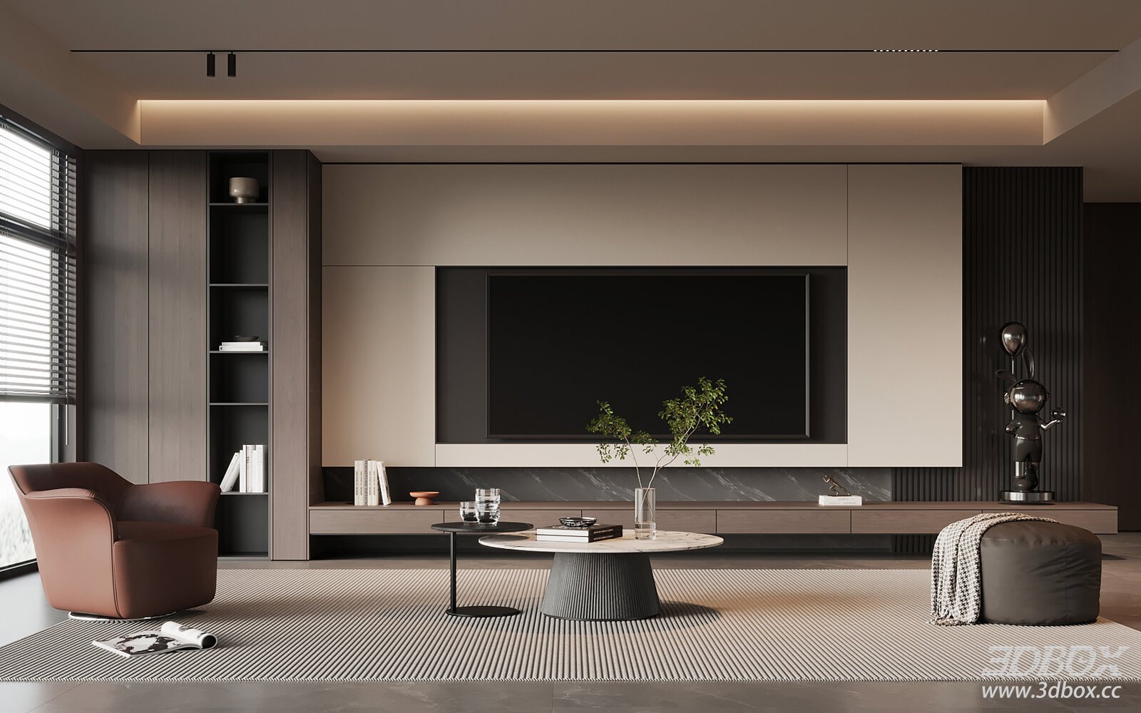 Modern Italian Living Room TVBackground Wall Sofa Coffee Table