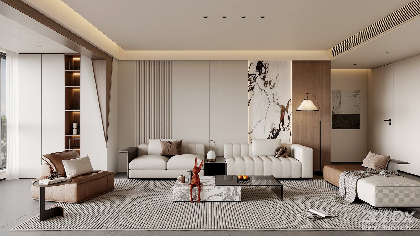 Modern Light Luxury Living Room Sofa Background Wall Sofa Coffee Table