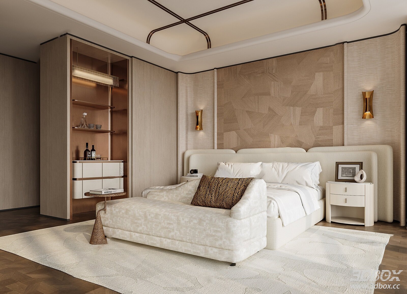 Modern Light Luxury Bedroom Modern Bedroom Bedroom Double Bed Bedroom Background Wall Light Luxury Wardrobe Bedroom Master Bedroom