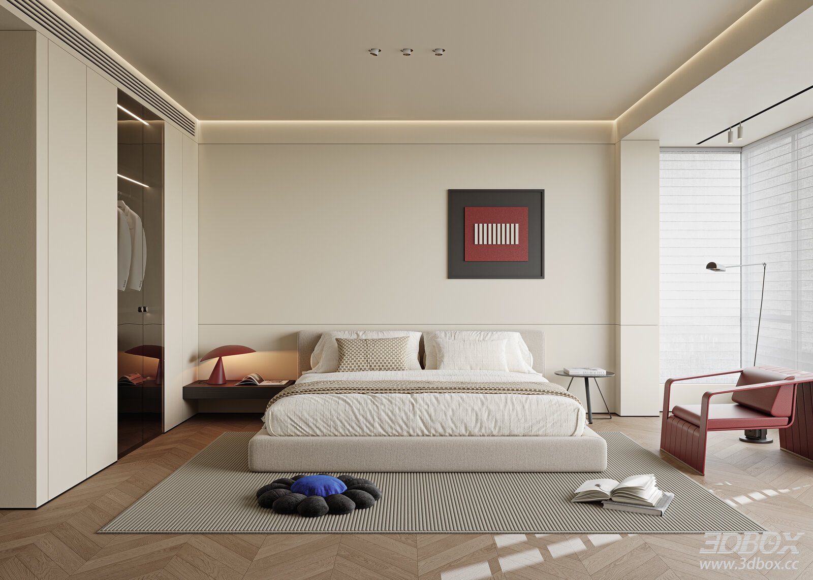 Modern Bedroom Bedroom Bedroom Double Bed Lounge Chair