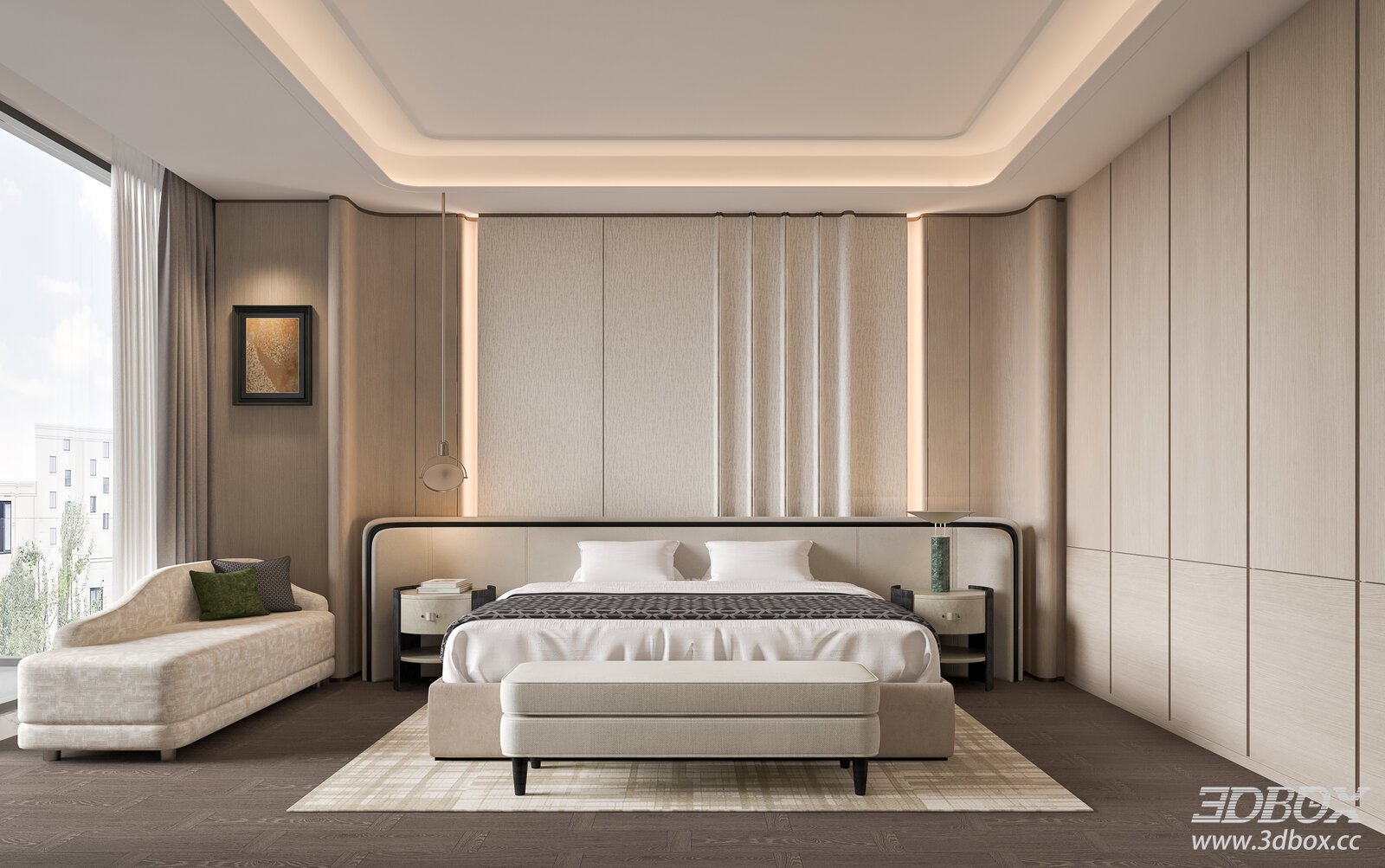 Modern Light Luxury Villa Bedroom