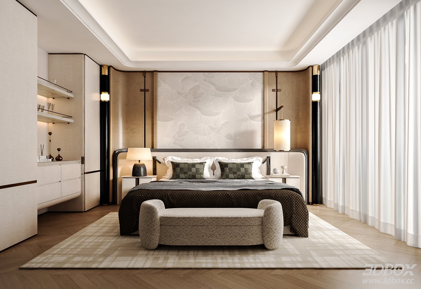 Modern Light Luxury Villa Master Bedroom