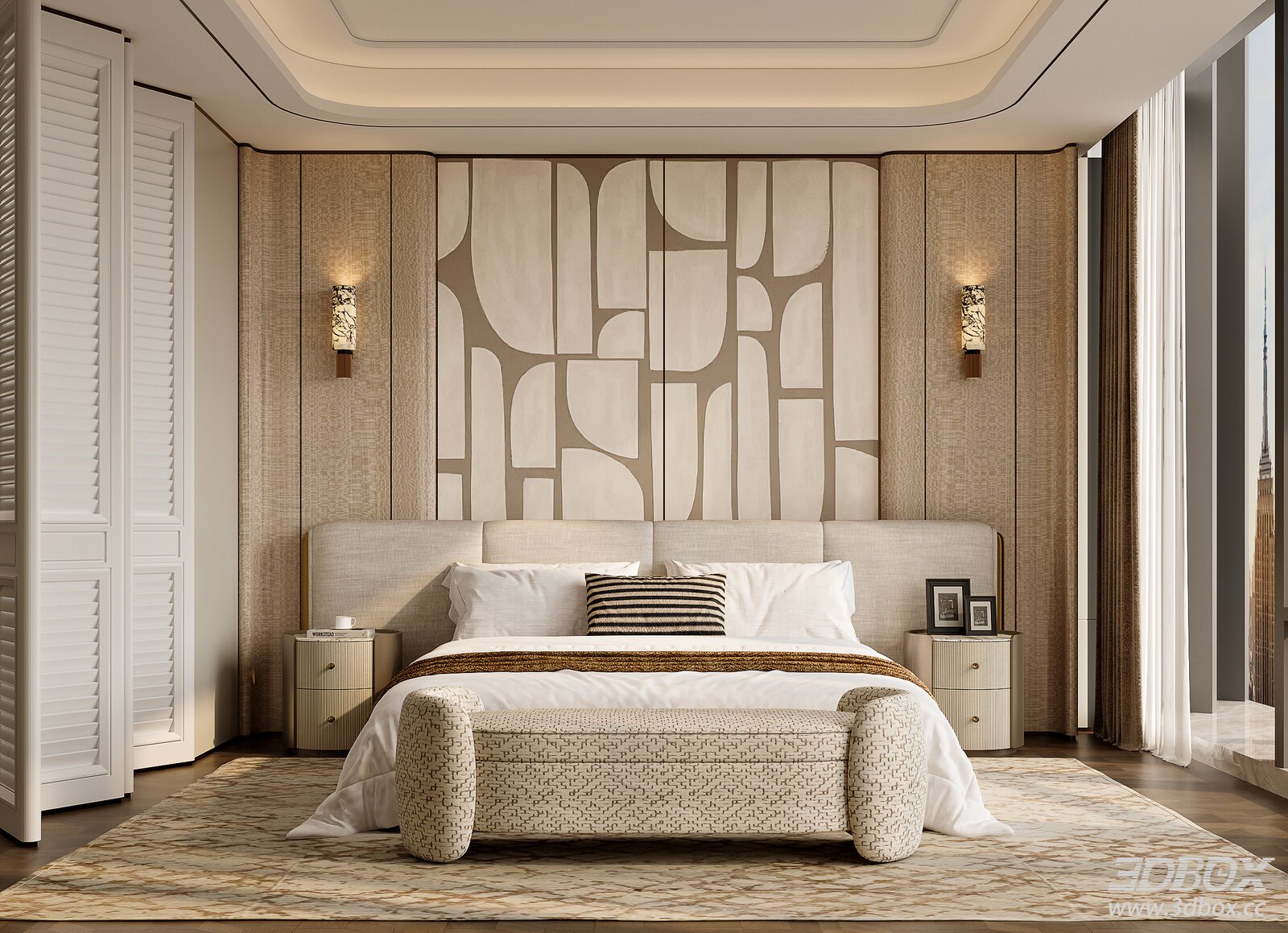 Modern Light Luxury Villa Master Bedroom