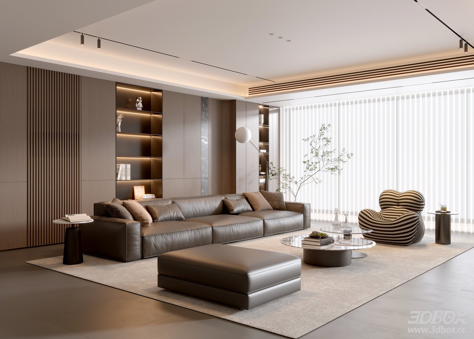 Modern Italian Living Room Light Luxury Sofa Coffee Table