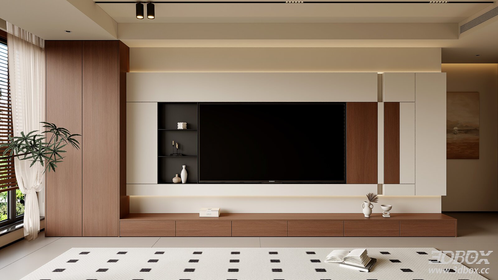 Modern Vintage TVBackground Wall Living Room TV TVBackground Wall Living Room TV[ID_
