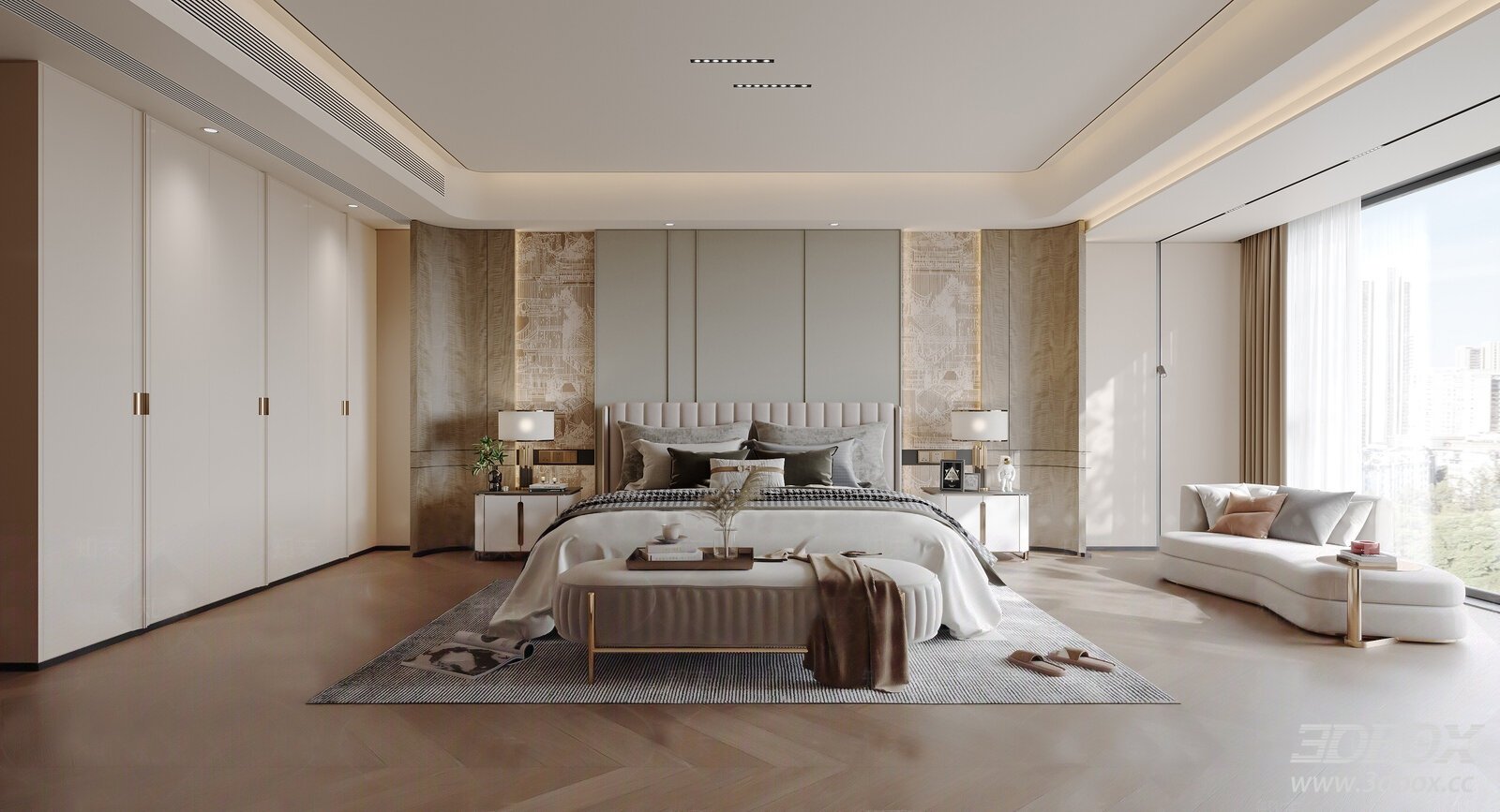Modern Light Luxury Bedroom Modern Bedroom Double Bed Master Bedroom Bedroom Bedroom Background Wall Bedroom[