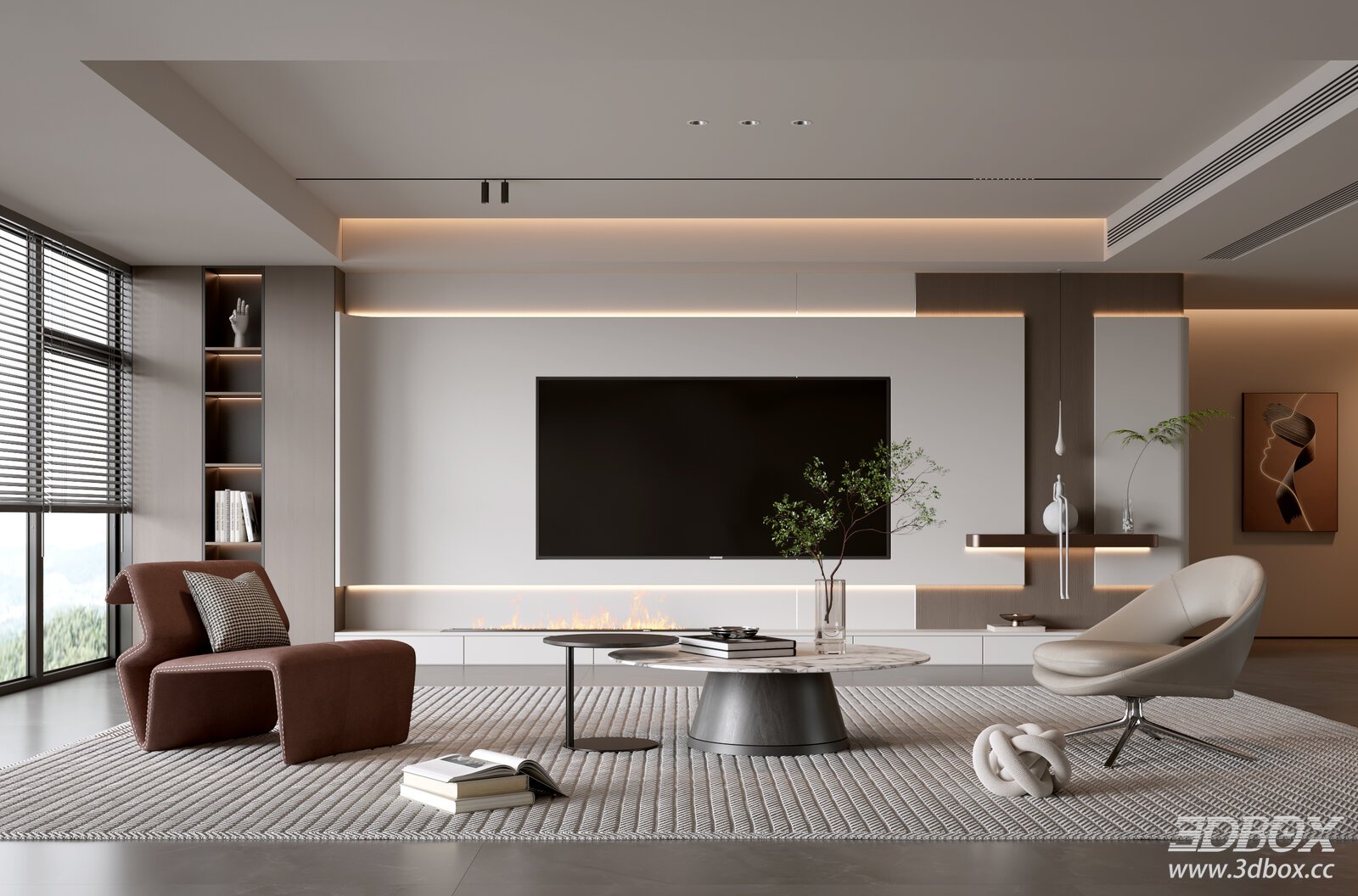 Italian Living Room Modern Living Room TVBackground Wall TV Living Room Sofa Coffee Table[ID_