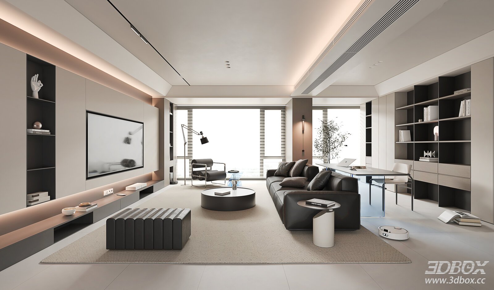 Modern Minimalist Italian Minimalist Dining Room Living Room Study Open Living
