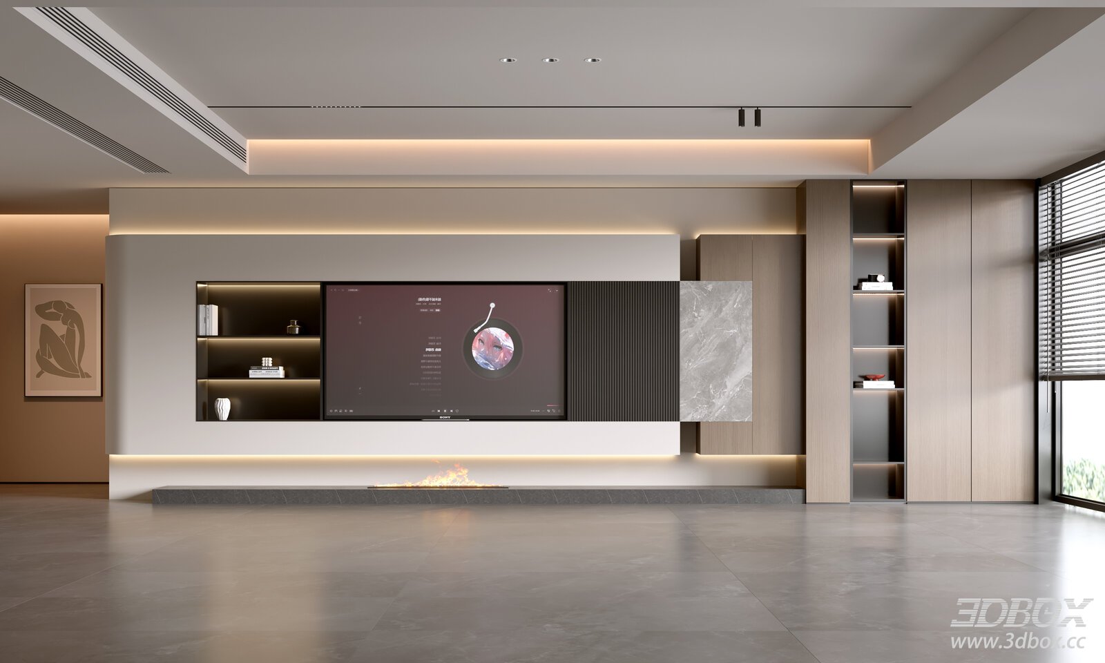 Italian Living Room Modern Living Room TVBackground Wall TV Living Room
