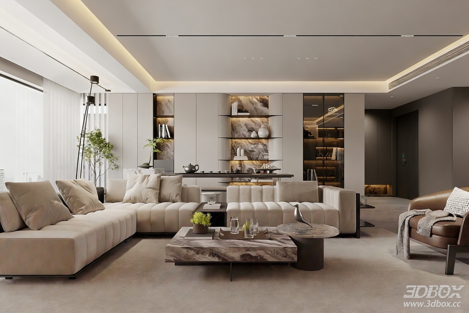 Modern Light Luxury Living Room Open Living