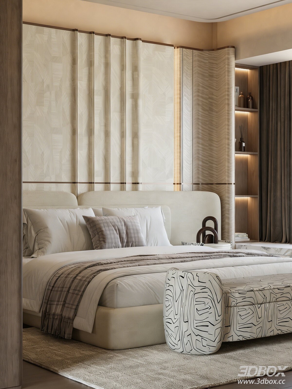 Cream Style Master Bedroom Bedroom Double Bed