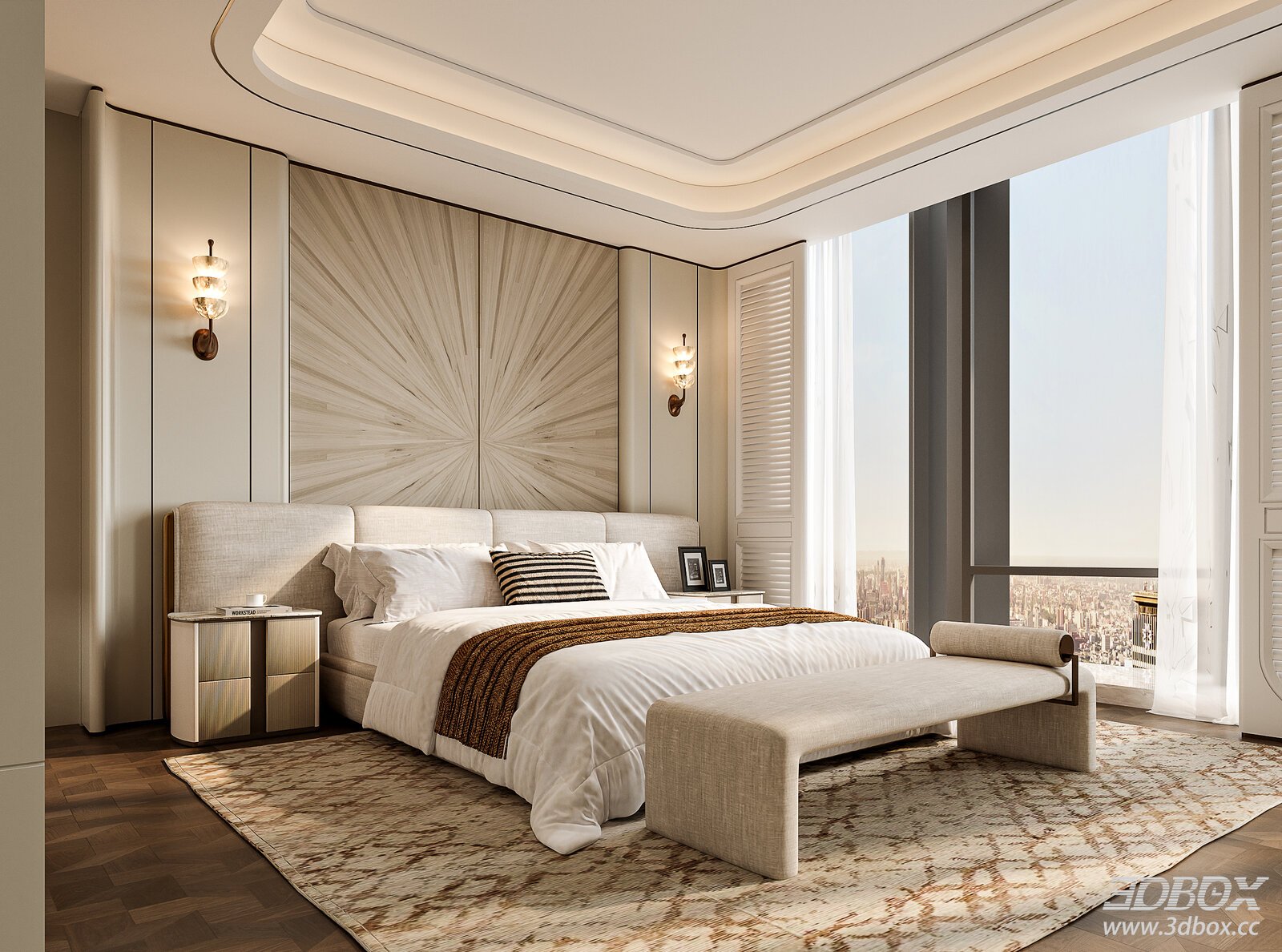 Modern Light Luxury Villa Master Bedroom
