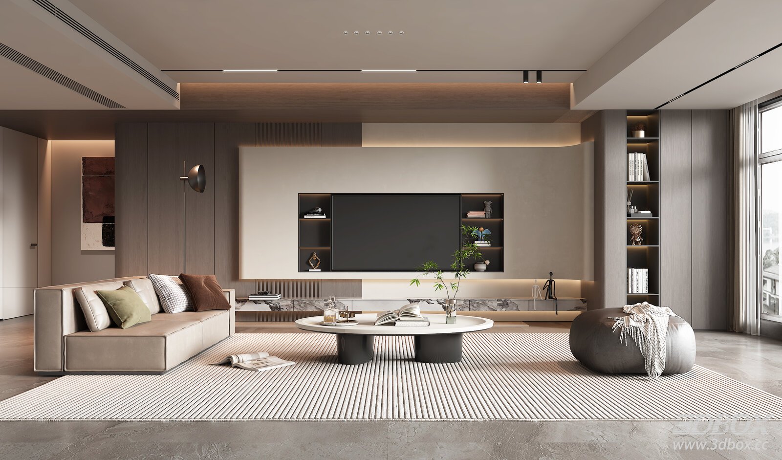 Italian Light Luxury Open Plan Living Room