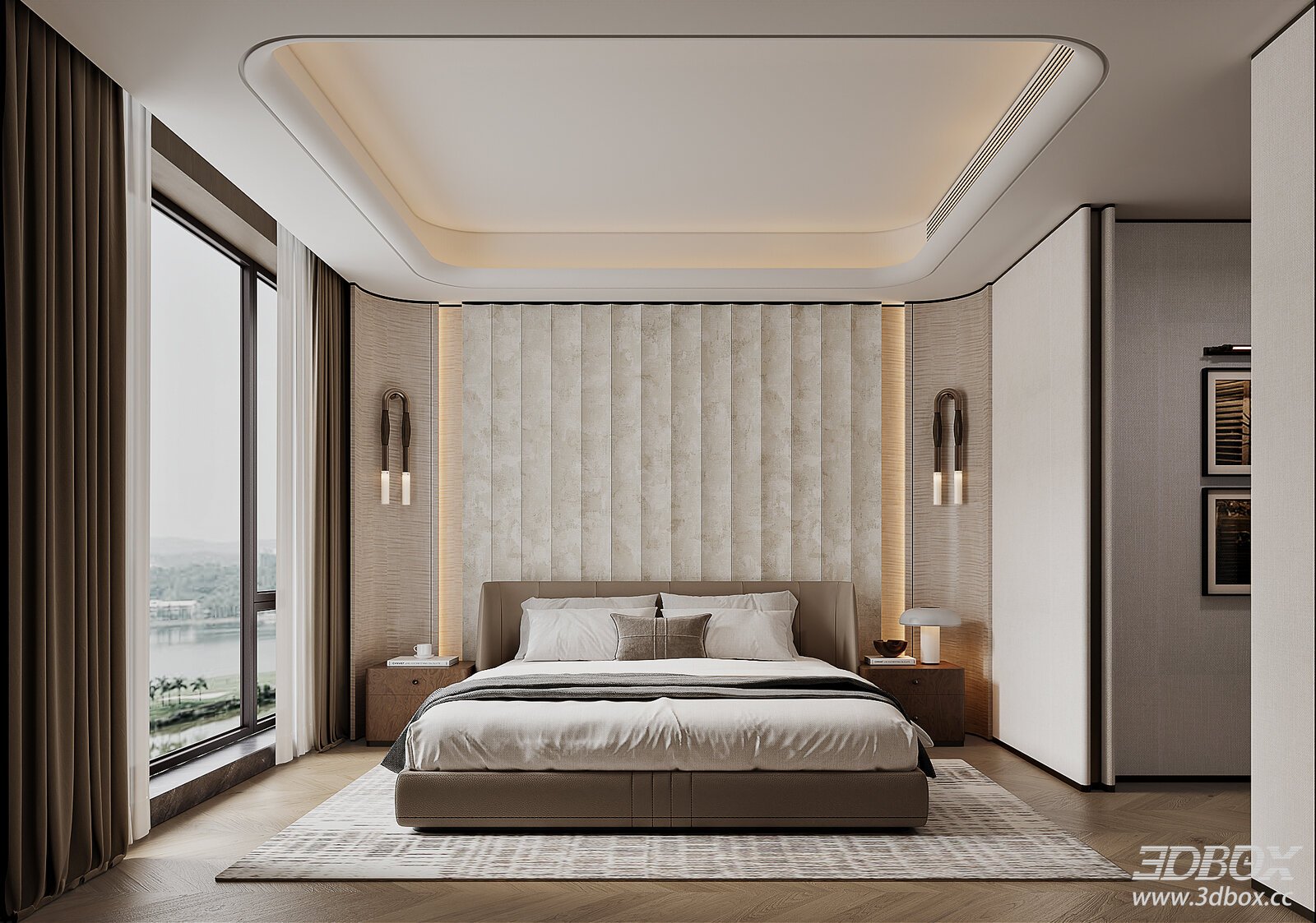 Modern Light Luxury Villa Bedroom