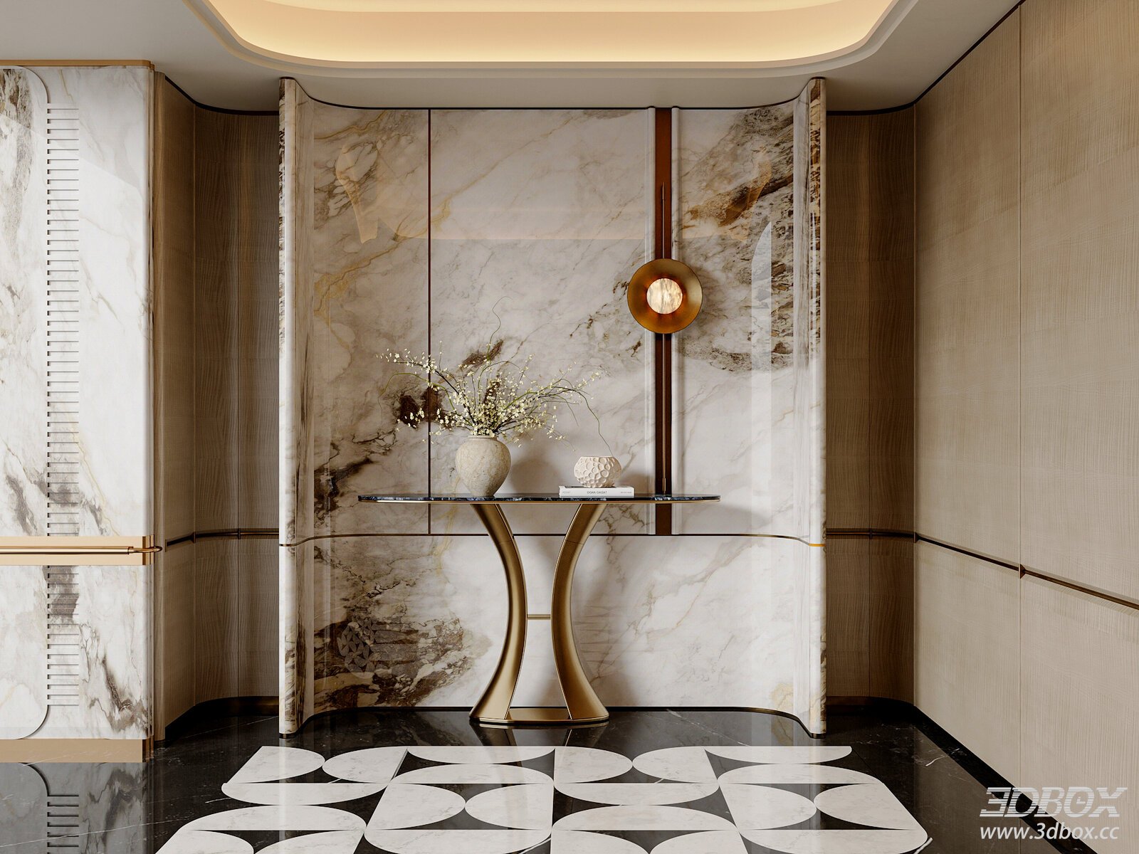 Modern Light Luxury Entryway Modern Light Luxury Entryway Entryway Foyer Entryway Background Wall Entryway Villa Entryway[ID_