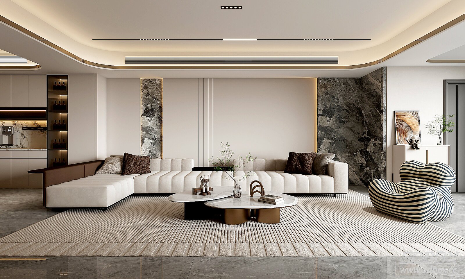 Modern Italian Light Luxury Living Room Sofa