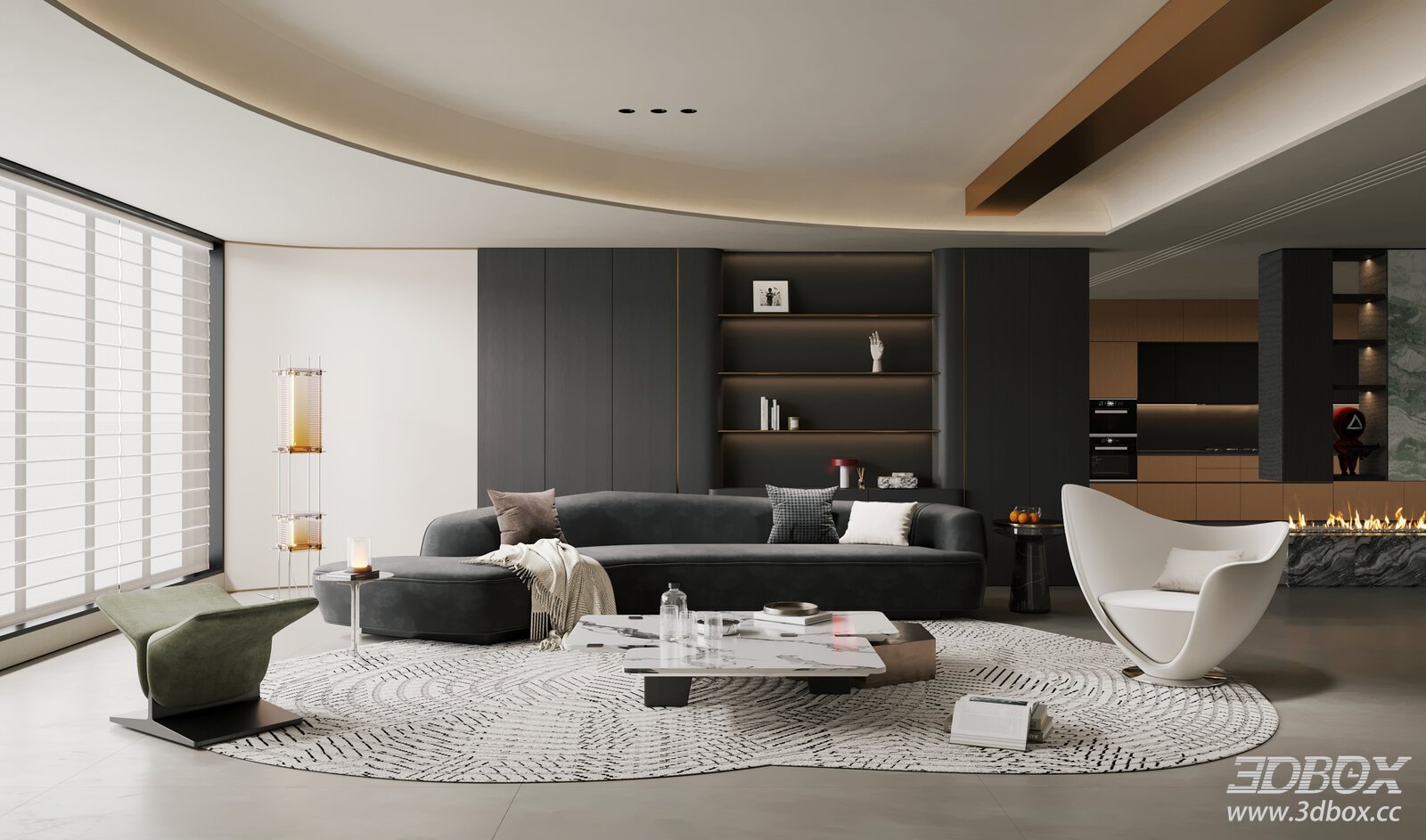 Italian Light Luxury Living Room Open Living Open Plan