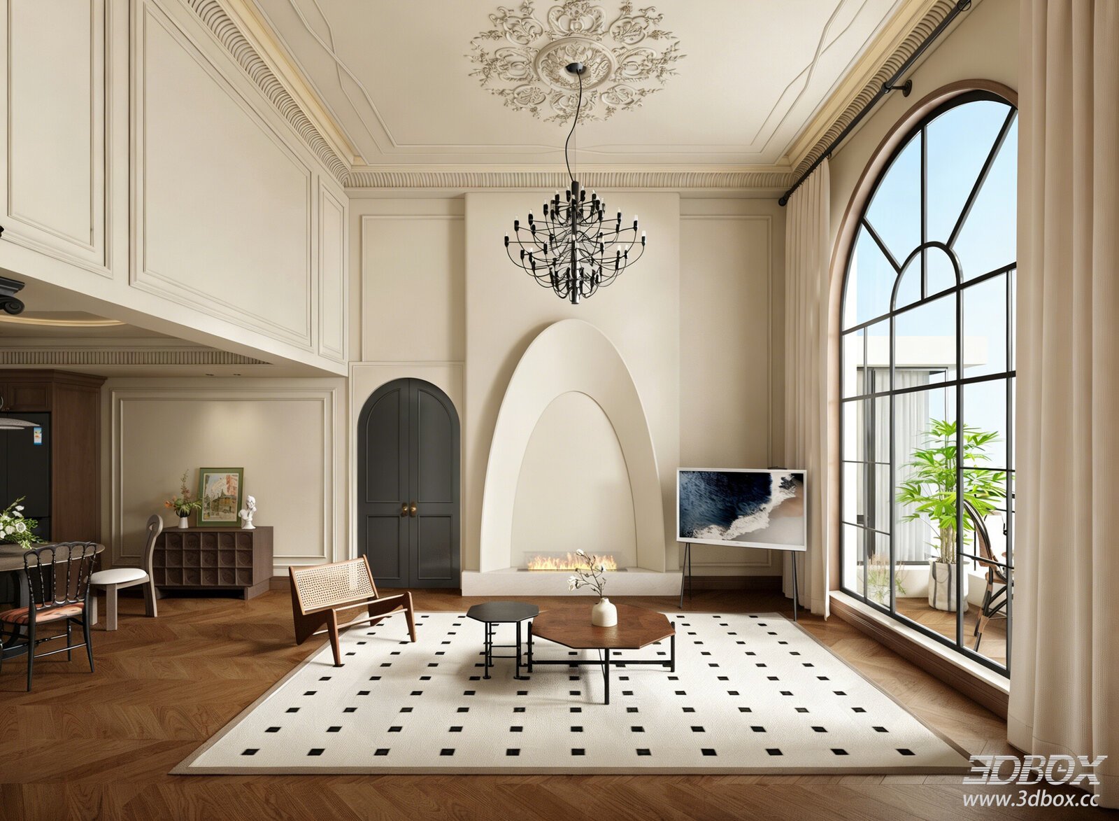 French Living Room Villa Living Room