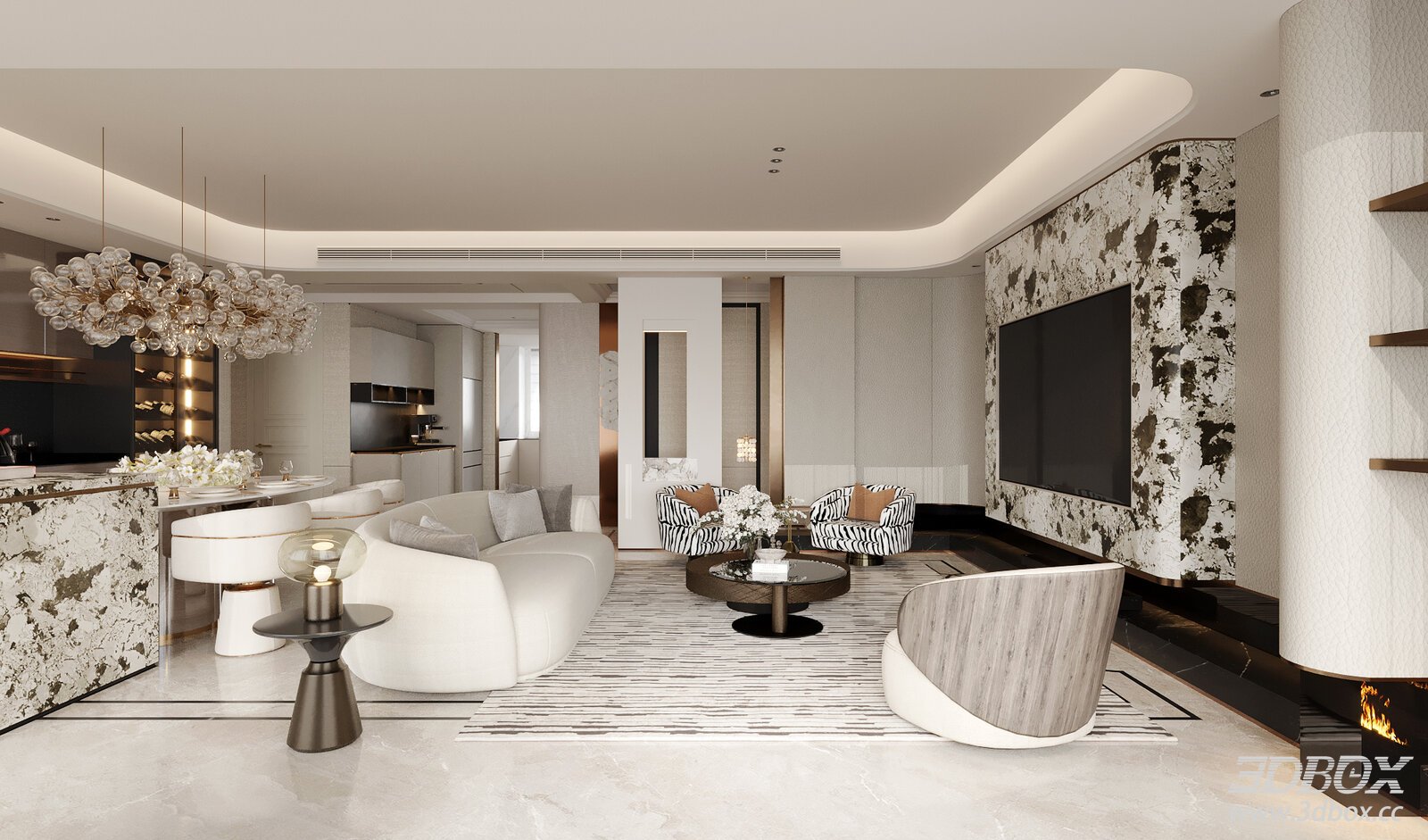 Modern Light Luxury Open Plan Dining Room Dining Room artdeco Dining Room Light Luxury Open Living[ID_
