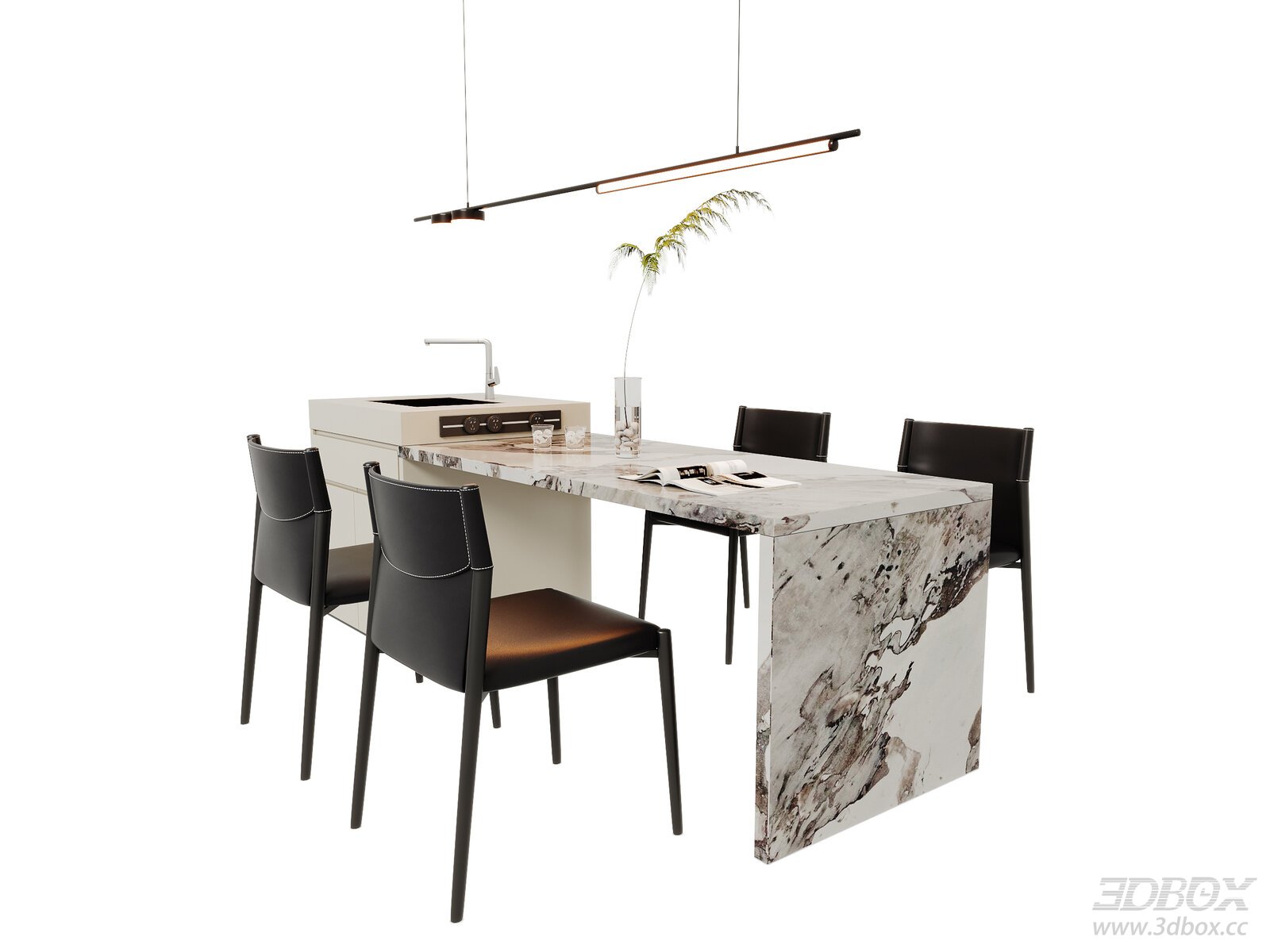 Modern Dining Table Dining Chair Chandelier