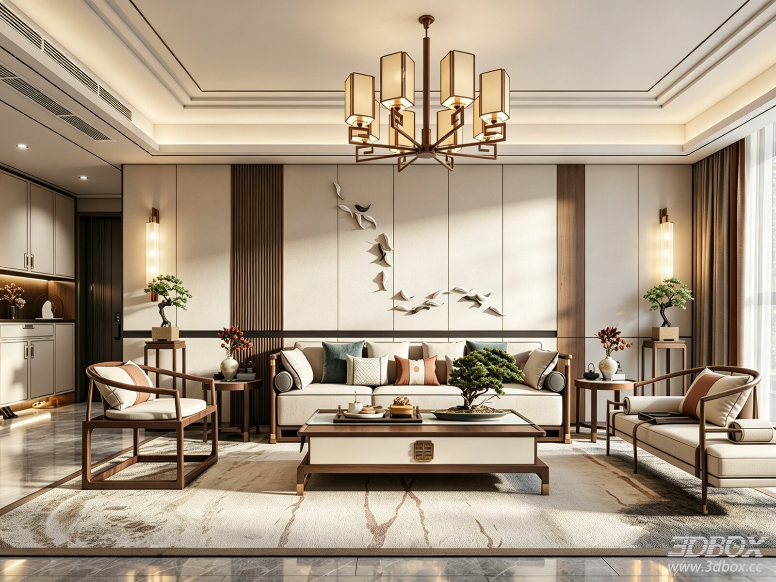 Song Style New Chinese Living Room Bedroom