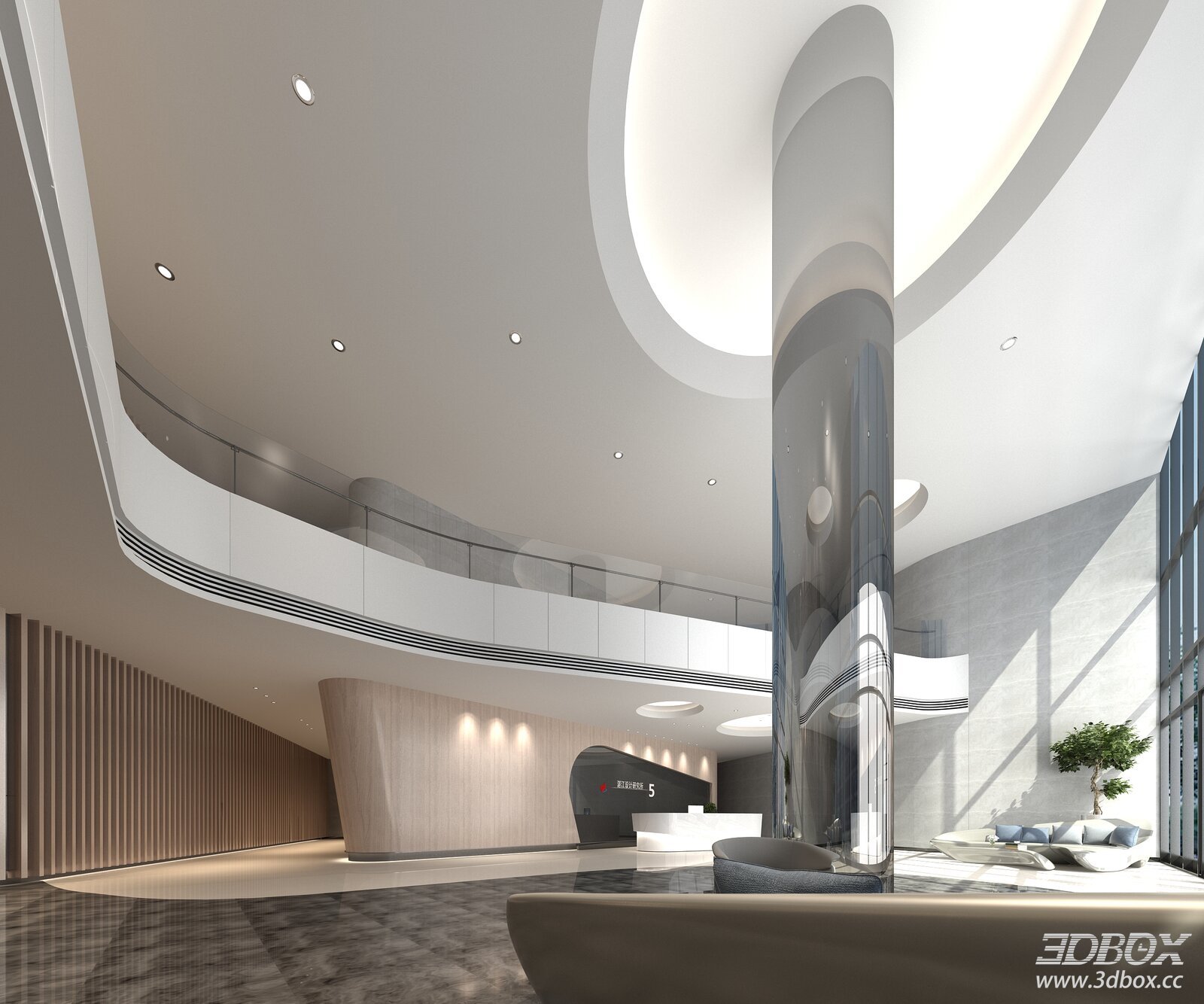 Leisure Office Lobby 3D Model Download