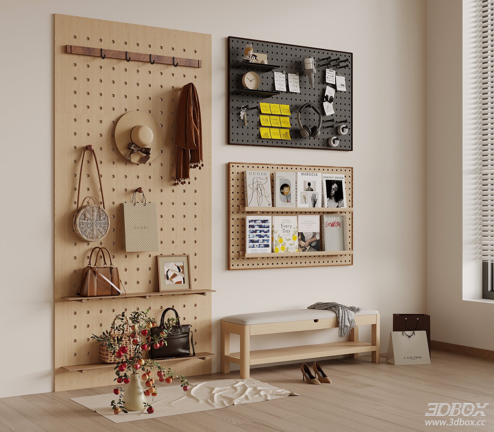 Wabi-Sabi Style Perforated Board 3D Model Download