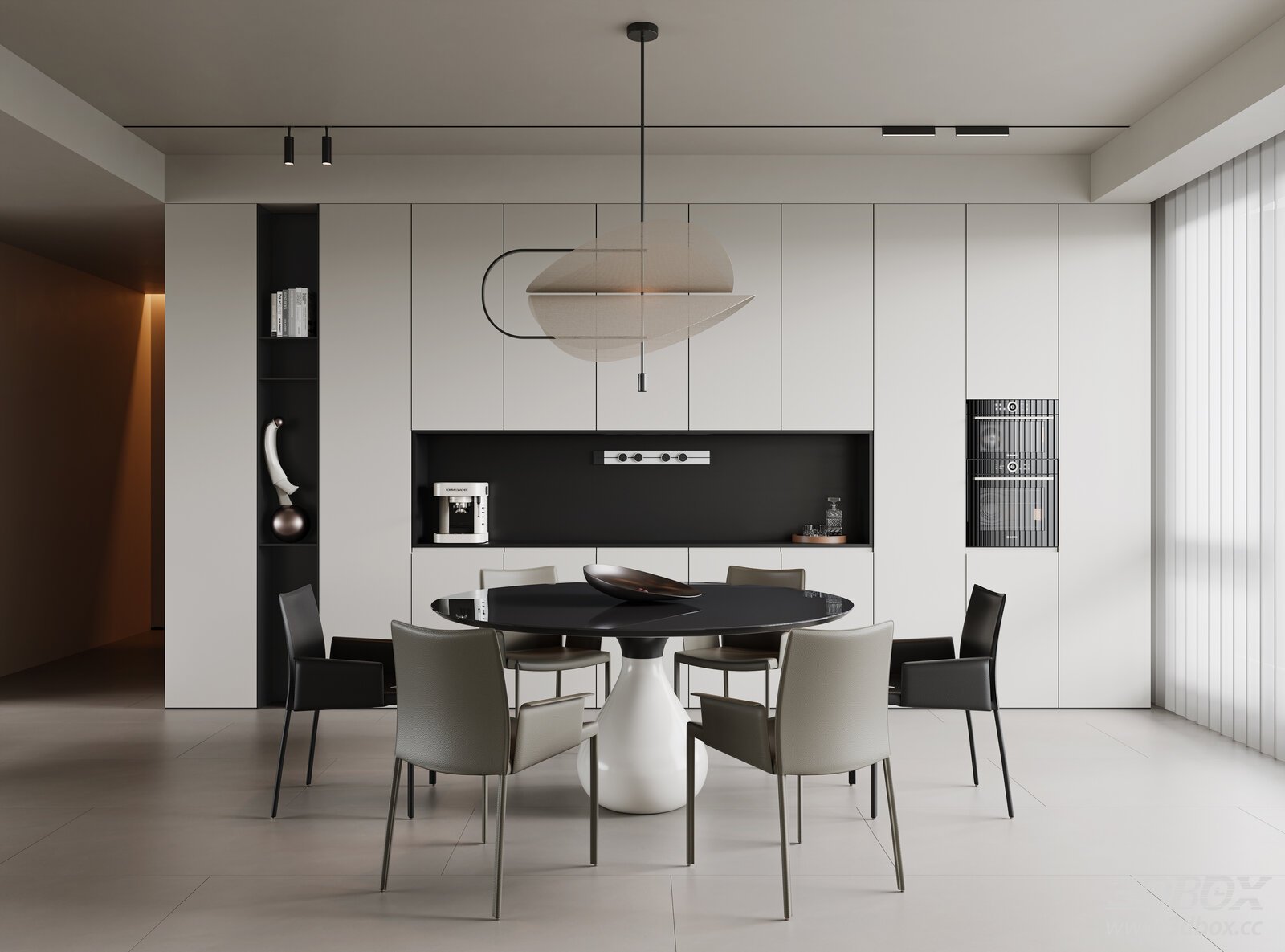 Italian Minimalist Dining Room Dining Room Dining Table Dining Chair Sideboard Chandelier