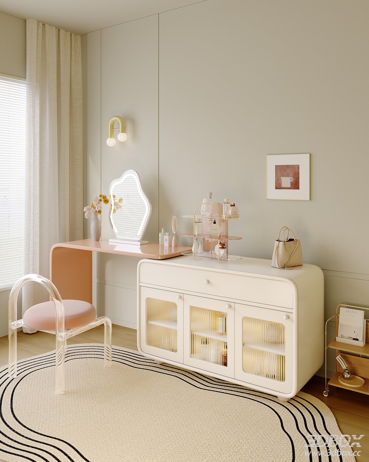 Modern Cream Style Dressing Table