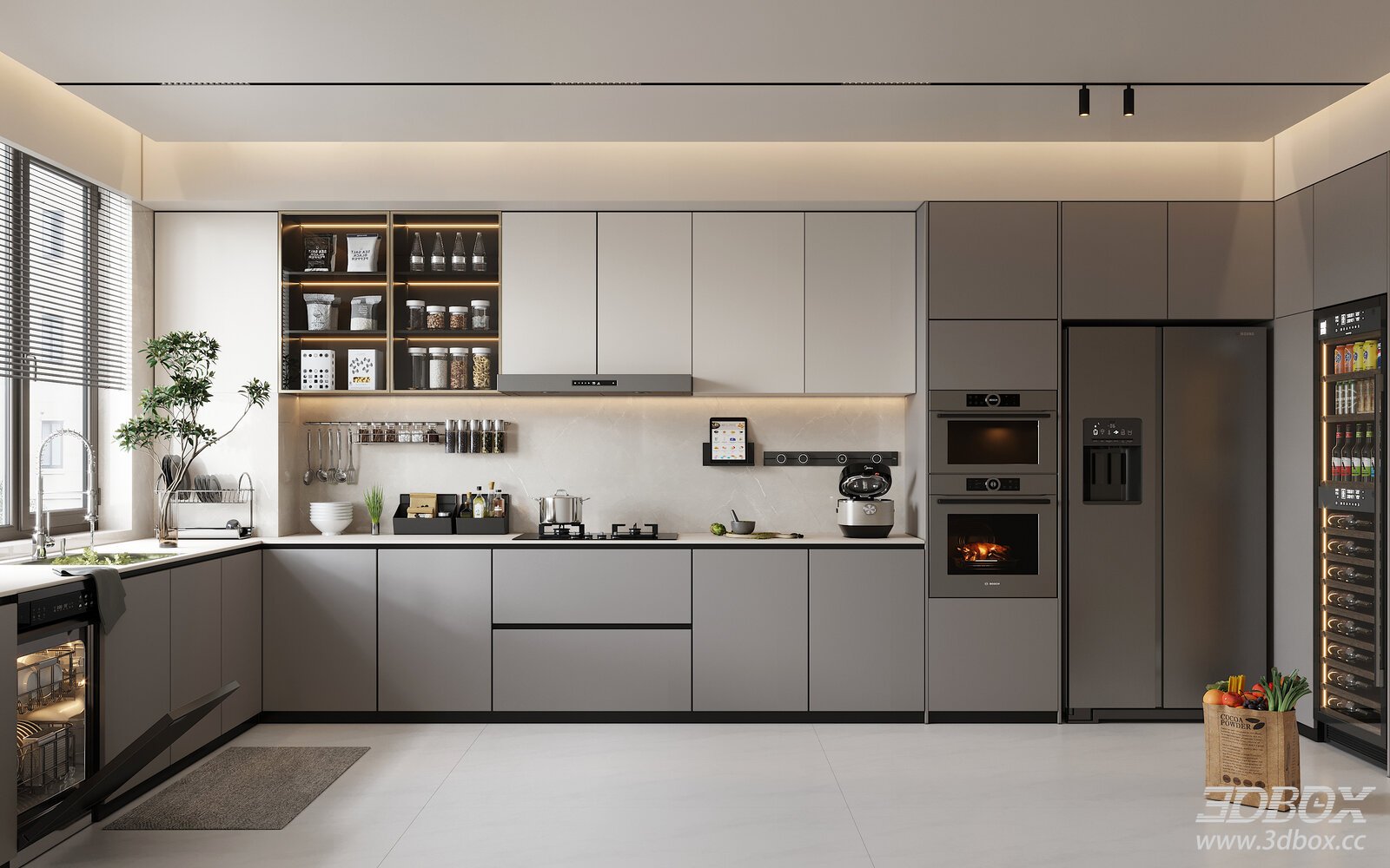 Modern Closed Kitchen