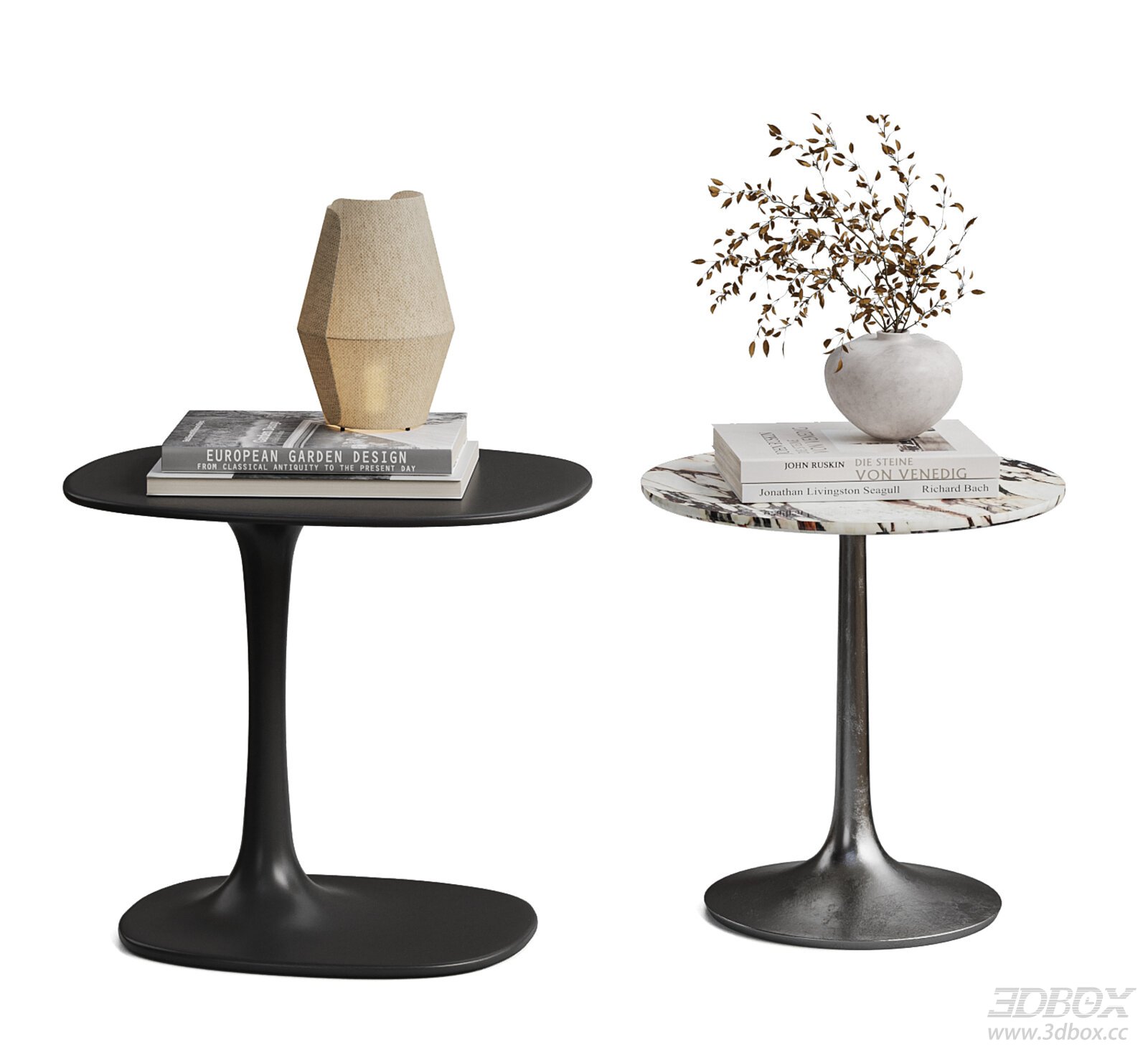 BAXTER Modern Side Table Set Decor Vase Table Lamp Stone Side Table Metal Side Table Side Table Round Table