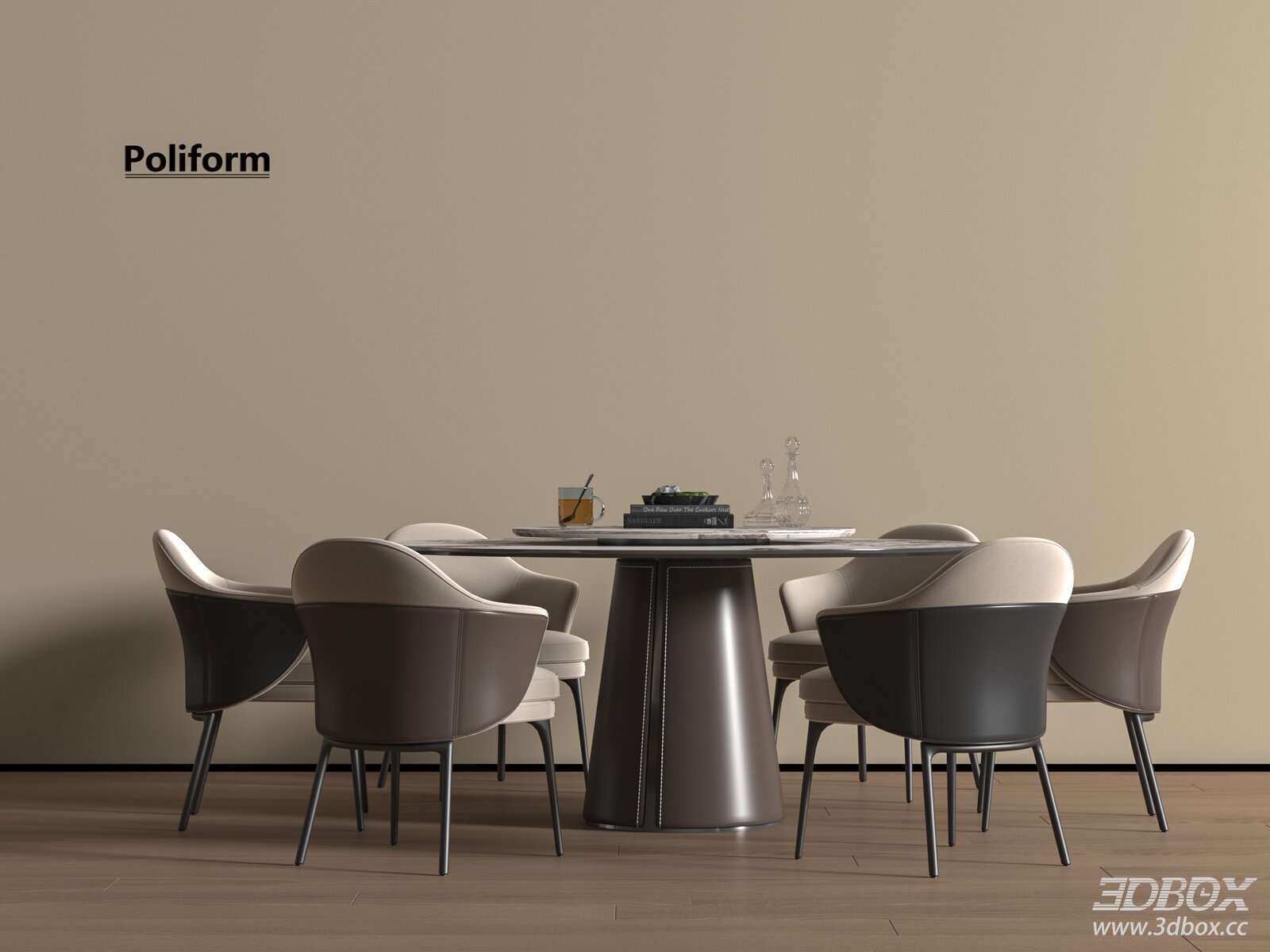 Modern Italian Dining Table Italian Light Luxury Round Table Round Dining Table Dining Chair Leather