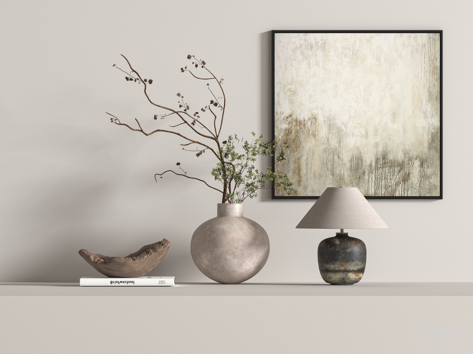 Wabi Sabi Decor Set Vase Floral Art