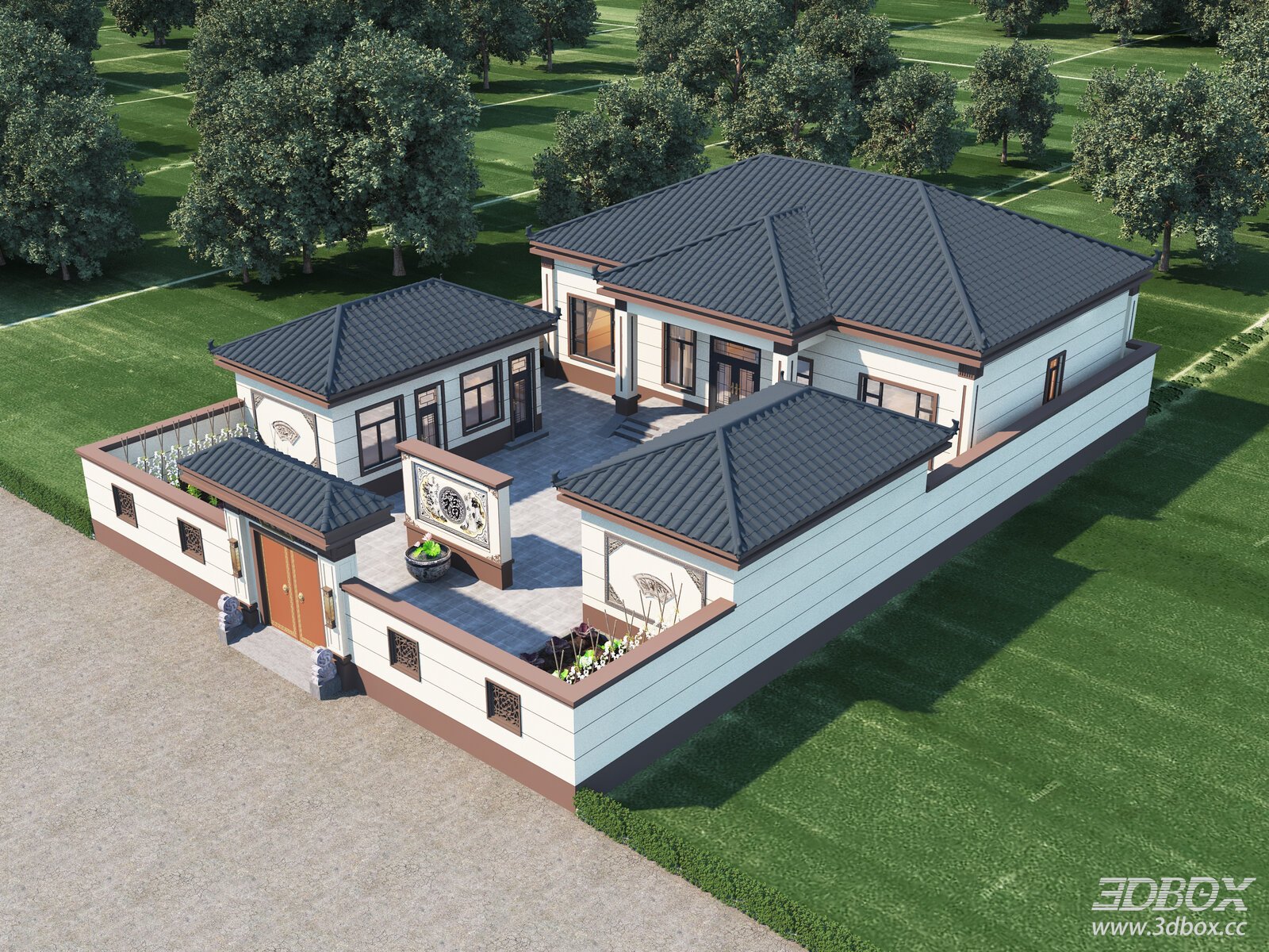 New Chinese New Chinese New Chinese Landscape Chinese Villa