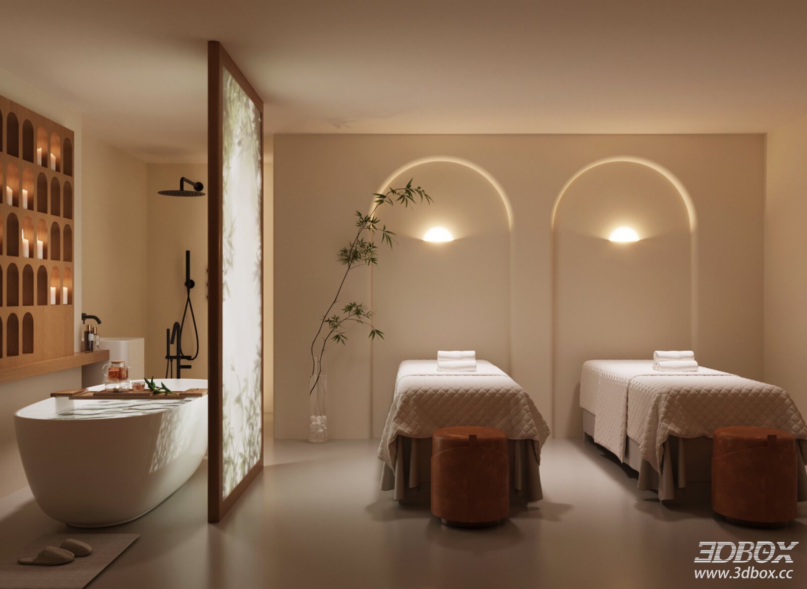 Wabi Sabi Bathtub Screen Partition Glass Screen