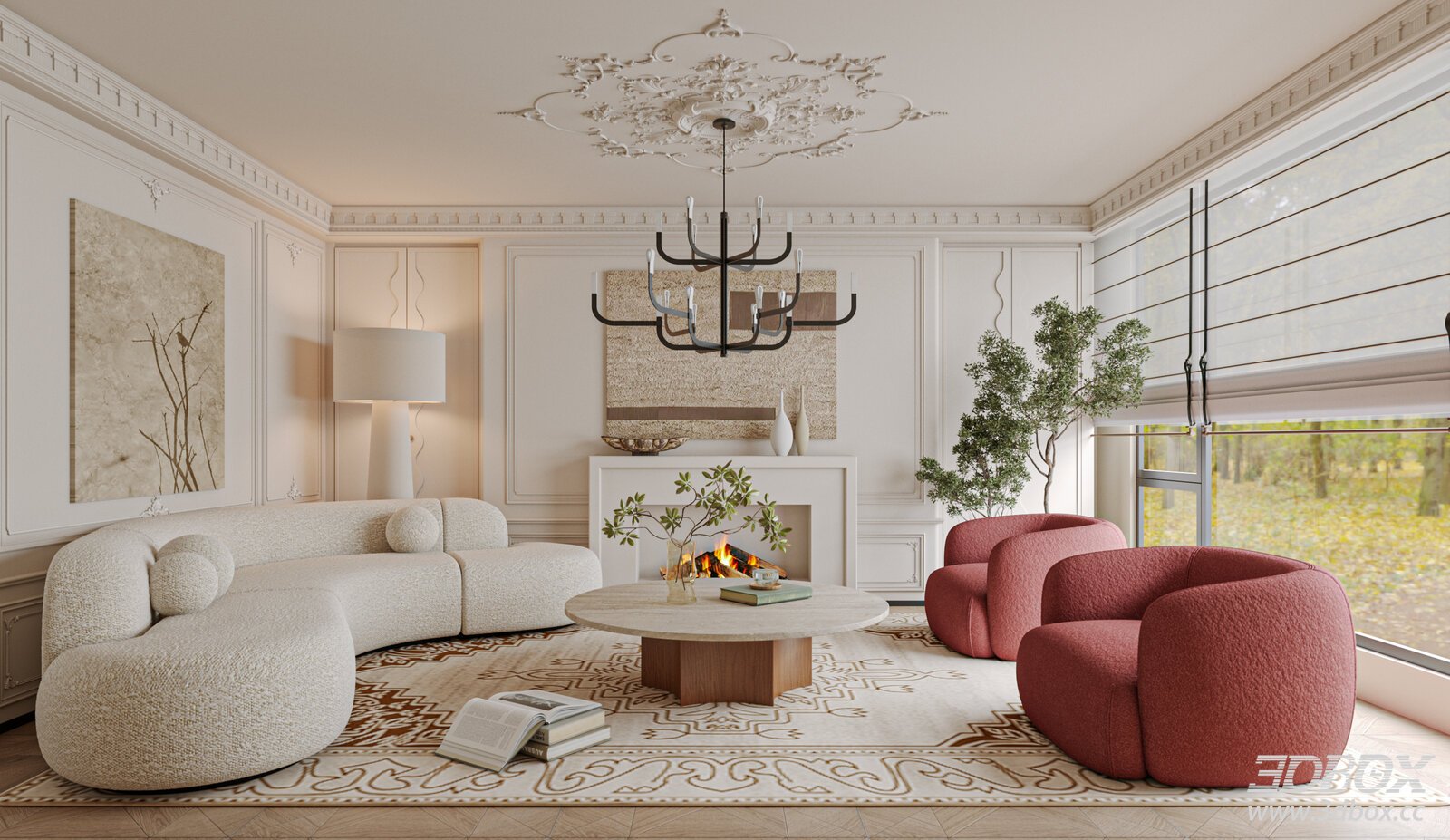 French Living Room Sofa Single Chair Coffee Table