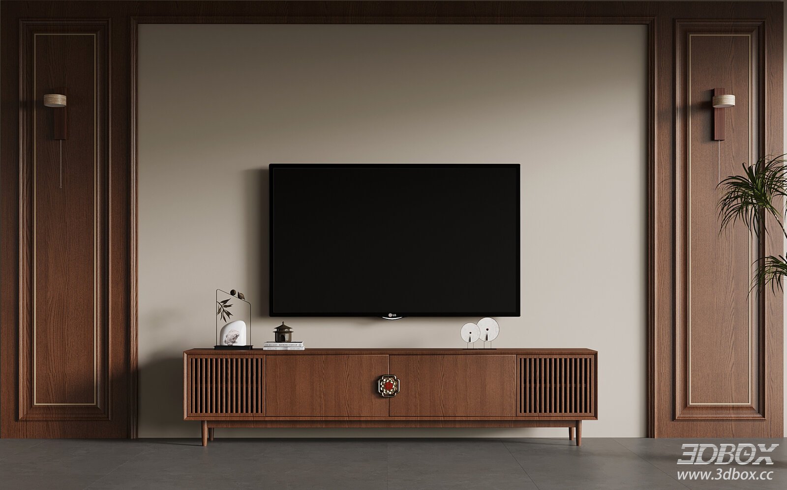 New Chinese TV Cabinet Decor