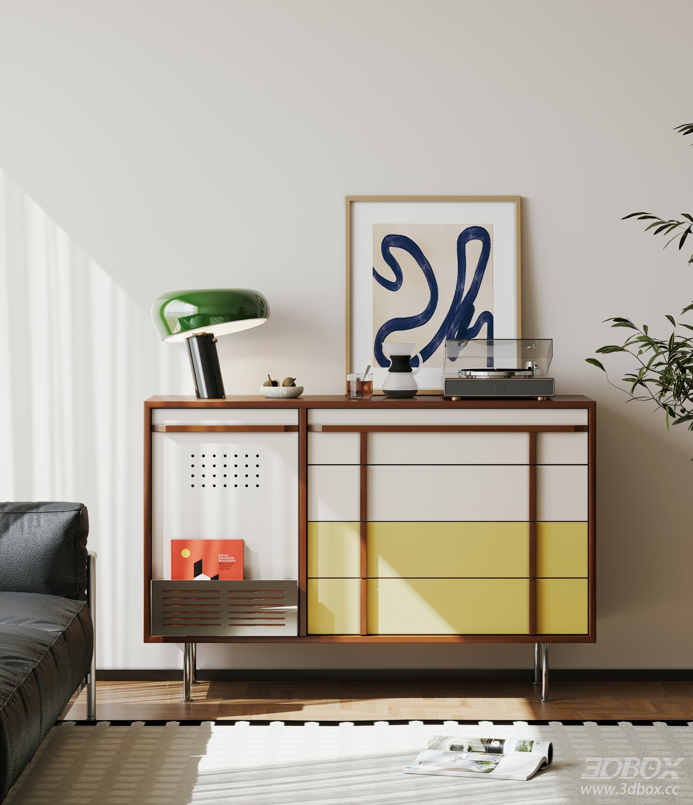 Modern Sideboard in Living Room Scene