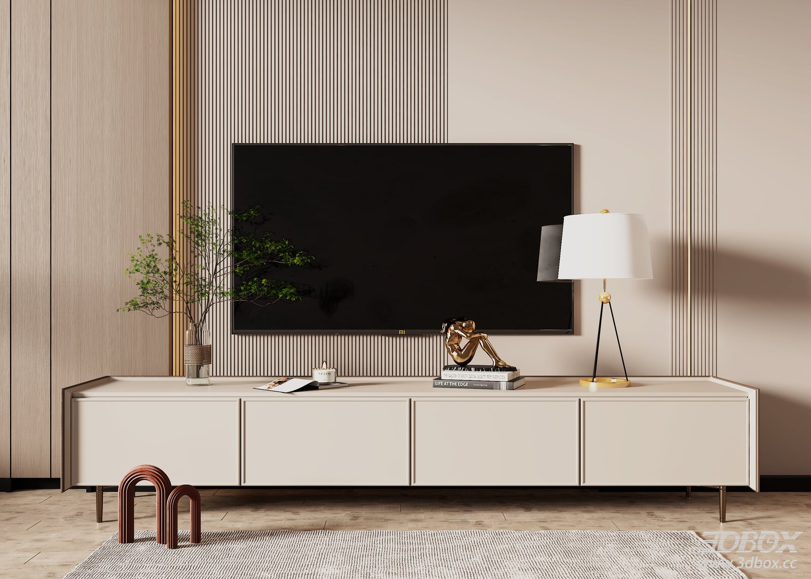 Modern Living Room TV Wall 3D Model