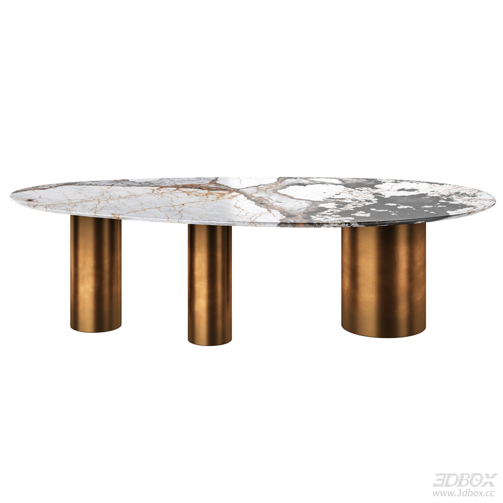 Modern Marble Dining Table with Brass Legs