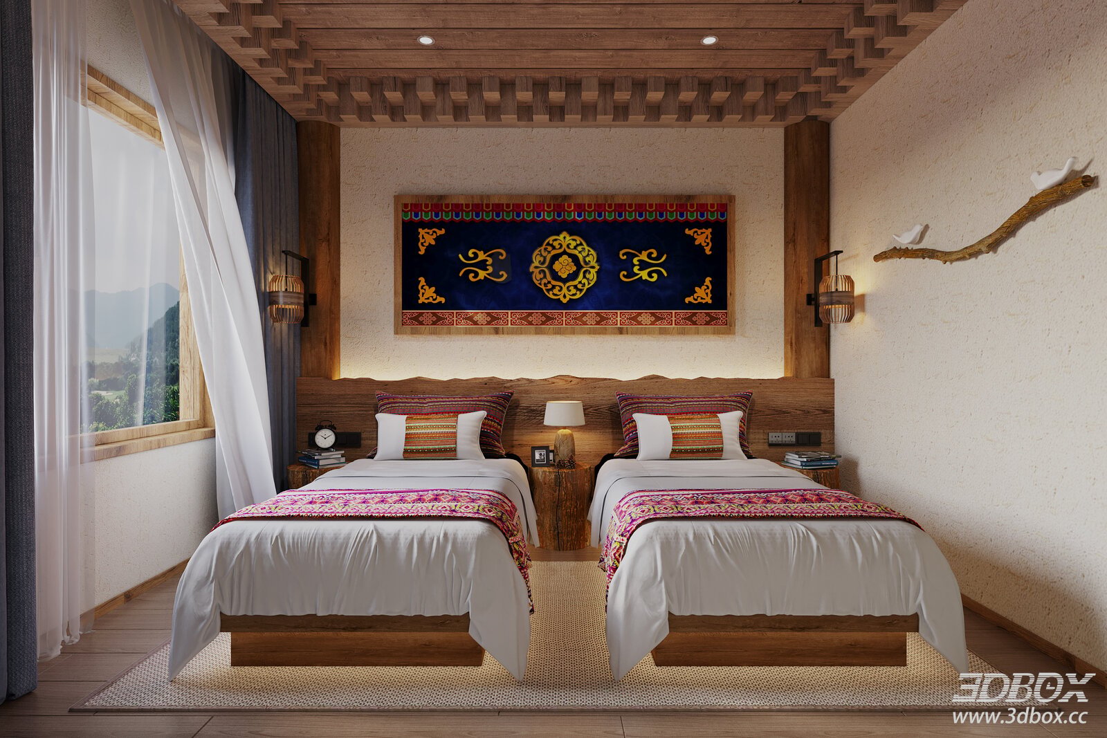 Two - bed Bedroom 3D Model