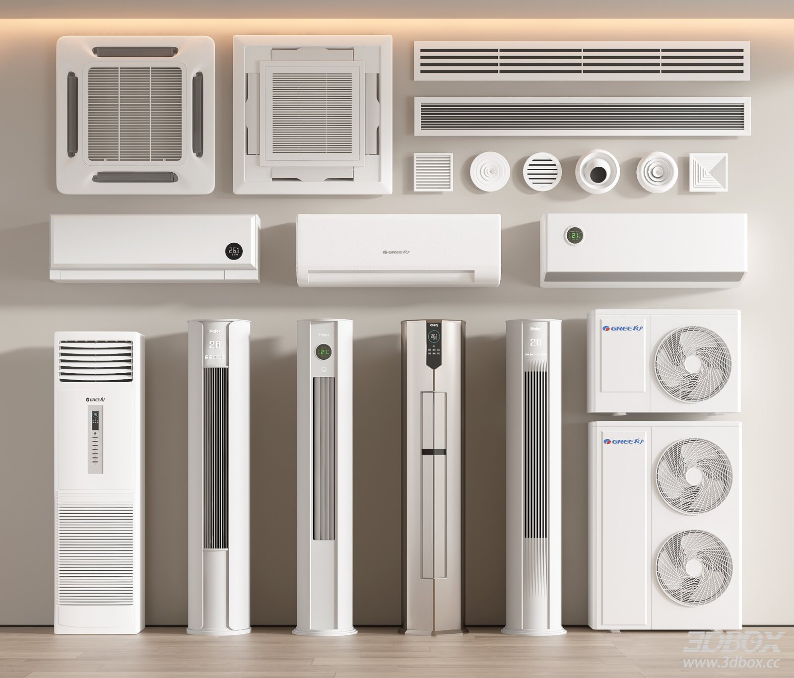 Various Household Air - Conditioners 3D Model