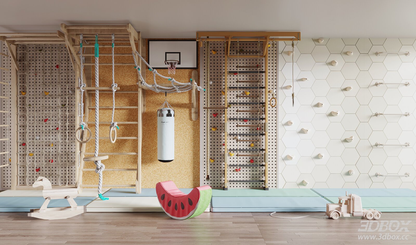 Gym and Entertainment Room 3D Model