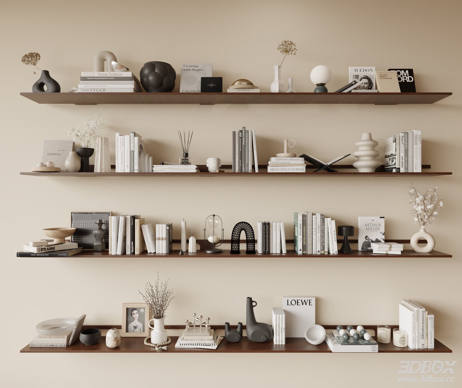 Wall - mounted Shelf with Decorative Items